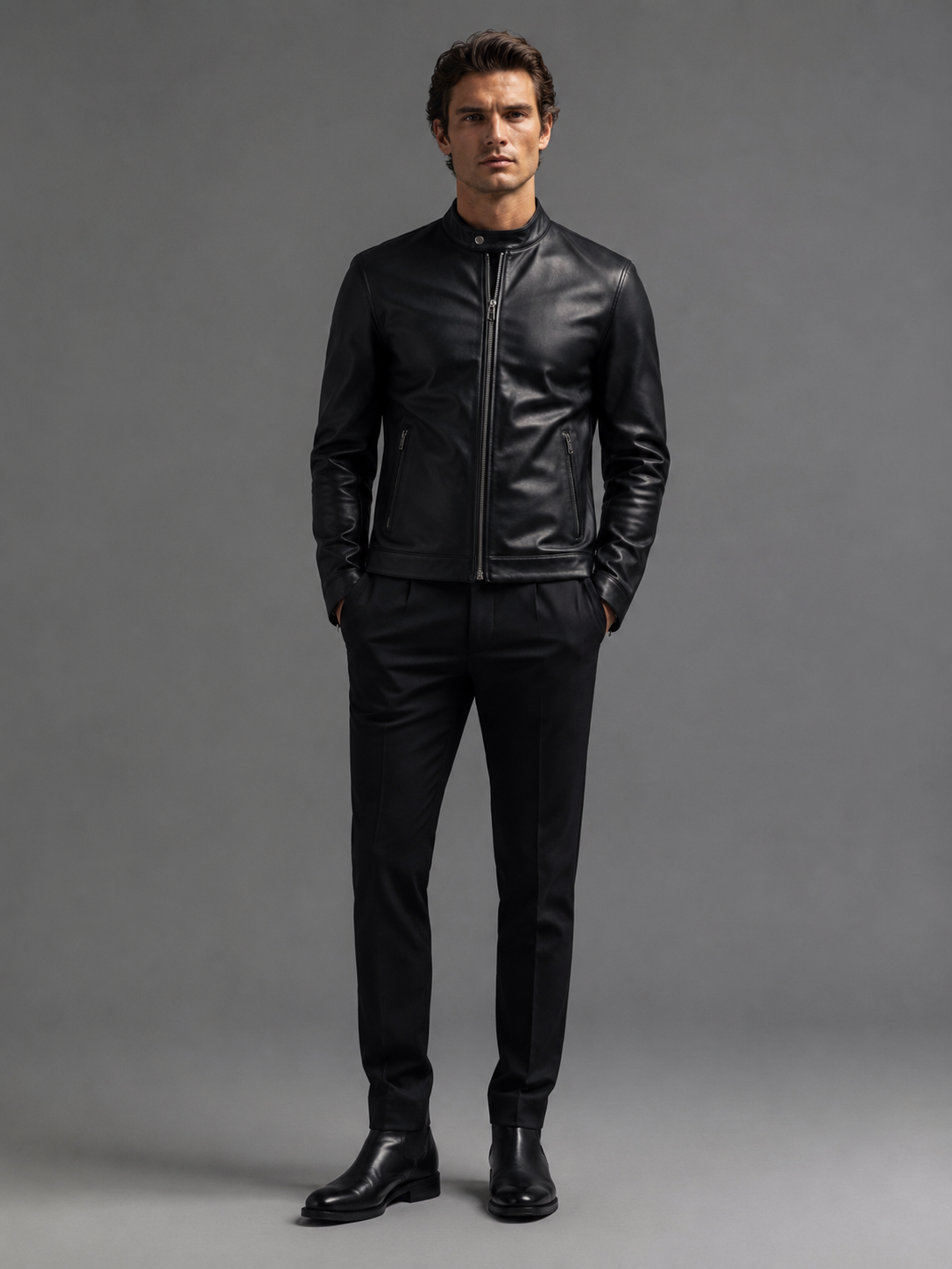 Maroon Velocity Leather Racer Jacket